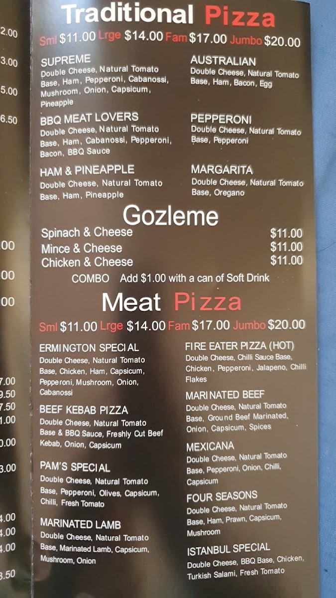 Menu Oz Pizza & Kebabs Ermington-4