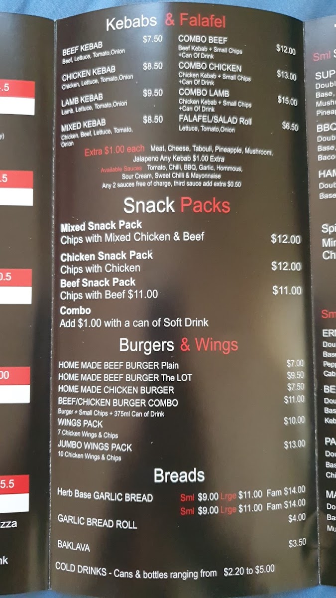 Menu Oz Pizza & Kebabs Ermington-5